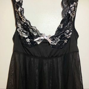 black and white babydoll chemise